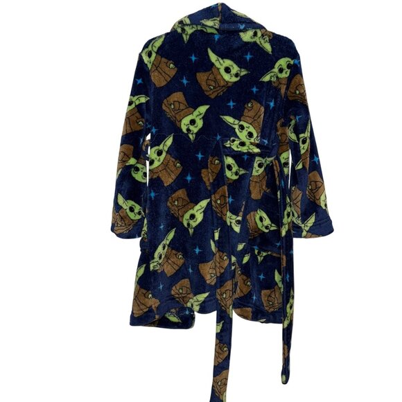 Star Wars Kids Bathrobe Grogu Baby Yoda Design  Size 4/5 Blue/Brown - Picture 6 of 7